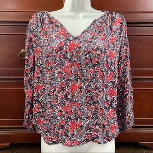 Joie multi color floral silk blouse